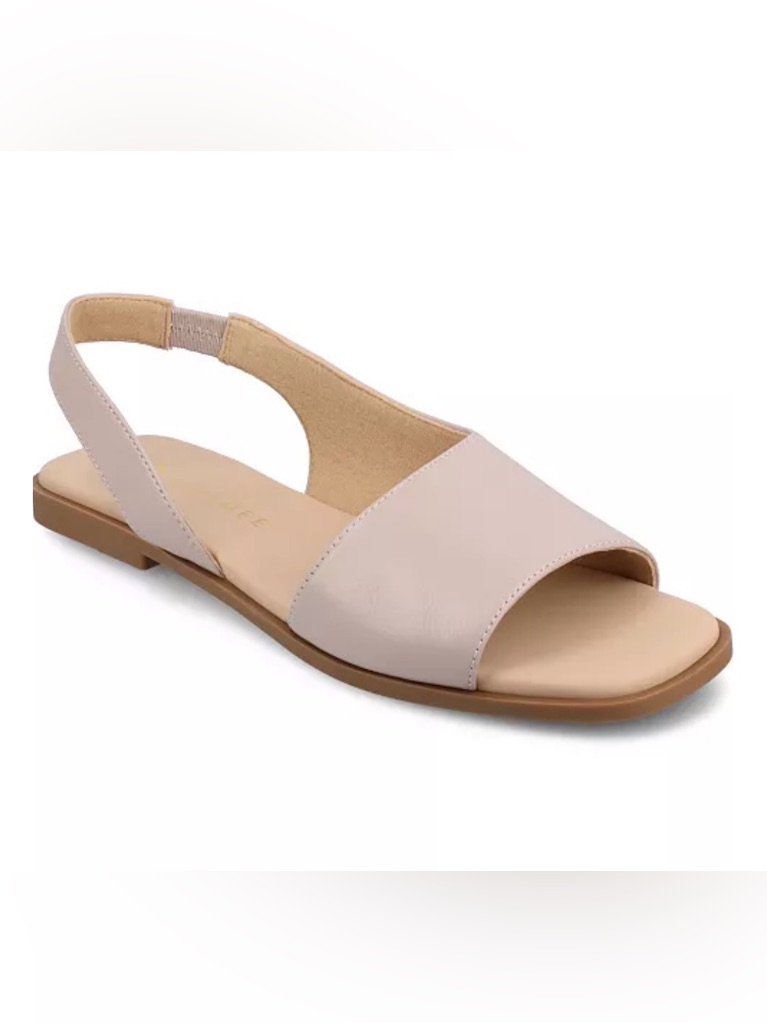 Journee Collection Pale Pink Open-Toe Slingback Sandals